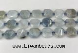 CNG8805 15.5 inches 16mm - 20mm faceted freeform aquamarine beads