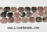 CNG8814 15.5 inches 16mm - 20mm faceted freeform rhodonite beads