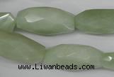 CNG885 15.5 inches 14*32mm faceted rice New jade nugget beads