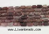 CNG8853 8*12mm - 10*16mm nuggets matte strawberry quartz beads