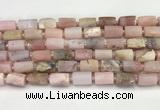 CNG8859 15.5 inches 8*12mm - 10*16mm nuggets matte pink opal beads