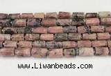 CNG8860 15.5 inches 8*12mm - 10*16mm nuggets matte rhodonite beads