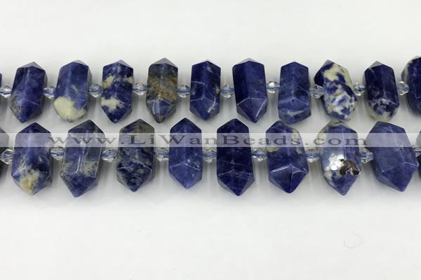 CNG8903 10*25mm - 14*30mm faceted nuggets sodalite beads