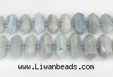 CNG8913 15.5 inches 10*25mm - 15*30mm faceted nuggets aquamarine beads