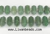 CNG8915 10*25mm - 15*30mm faceted nuggets green aventurine beads