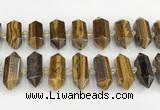 CNG8918 10*25mm - 15*30mm faceted nuggets yellow tiger eye beads