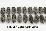 CNG8920 10*25mm - 15*30mm faceted nuggets red snowflake obsidian beads