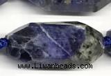 CNG8941 15*30mm - 16*38mm faceted nuggets sodalite beads