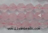 CNG920 15 inches 10mm faceted nuggets rose quartz beads