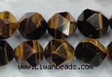 CNG940 15 inches 16mm faceted nuggets yellow tiger eye beads