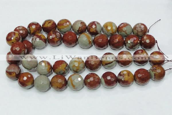 CNJ21 15.5 inches 20mm faceted round natural noreena jasper beads