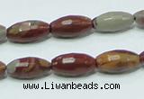 CNJ27 15.5 inches 8*16mm faceted rice natural noreena jasper beads