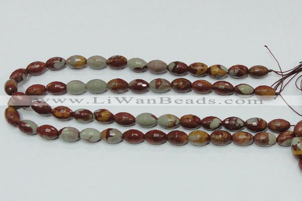 CNJ28 15.5 inches 10*14mm faceted rice natural noreena jasper beads