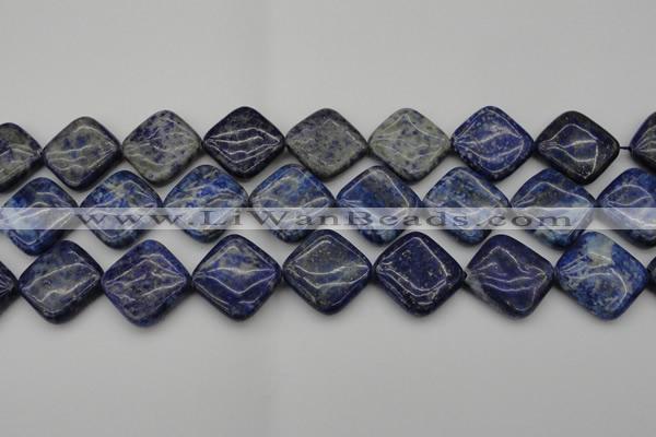 CNL1136 15.5 inches 20*20mm diamond lapis lazuli gemstone beads