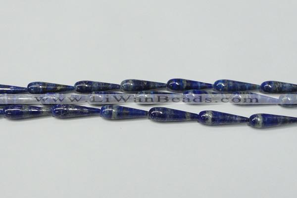 CNL1271 15.5 inches 10*35mm teardrop natural lapis lazuli beads