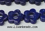 CNL1311 15.5 inches 18mm carved flower natural lapis lazuli beads