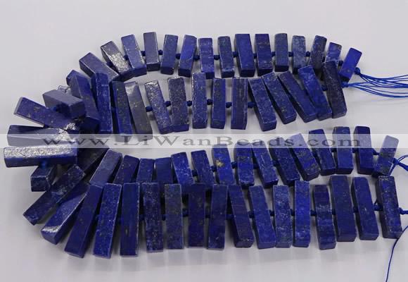 CNL1660 15.5 inches 8*25mm - 10*35mm cuboid lapis lazuli beads