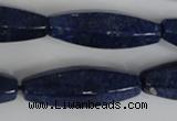 CNL448 15.5 inches 14*35mm faceted rice natural lapis lazuli beads