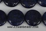 CNL456 15.5 inches 20mm flat round natural lapis lazuli beads