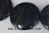 CNL459 15.5 inches 30mm flat round natural lapis lazuli beads