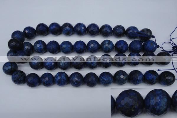 CNL607 15.5 inches 18mm faceted round natural lapis lazuli gemstone beads