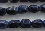 CNL640 15.5 inches 10*15mm faceted nuggets natural lapis lazuli beads