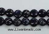 CNL922 15.5 inches 8mm flat round natural lapis lazuli gemstone beads