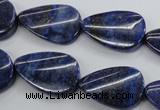 CNL985 15.5 inches 17*25mm twisted flat teardrop natural lapis lazuli beads