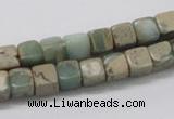 CNS06 16 inches 7*7mm cube natural serpentine jasper beads wholesale