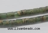 CNS07 16 inches 6*8mm cylinder natural serpentine jasper beads