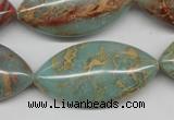 CNS100 15.5 inches 20*40mm marquise natural serpentine jasper beads