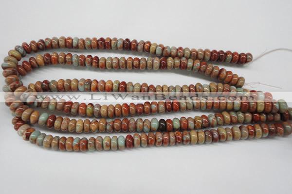 CNS130 15.5 inches 6*10mm rondelle natural serpentine jasper beads