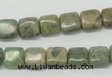 CNS15 16 inches 10*10mm square natural serpentine jasper beads