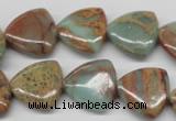 CNS184 15.5 inches 16*16mm triangle natural serpentine jasper beads