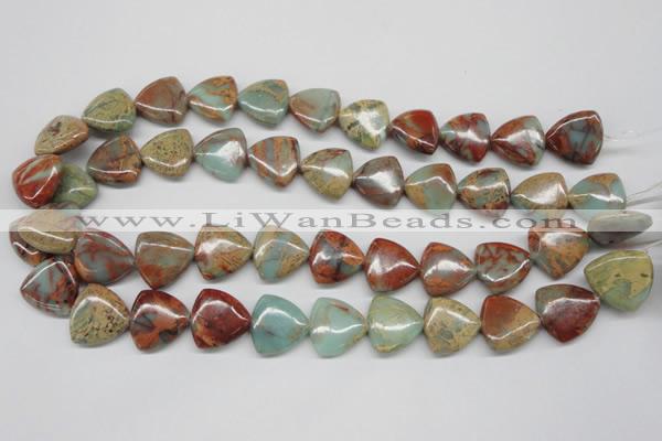 CNS185 15.5 inches 20*20mm triangle natural serpentine jasper beads