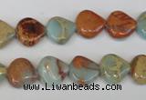 CNS186 15.5 inches 12*12mm triangle natural serpentine jasper beads