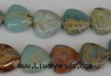 CNS187 15.5 inches 14*14mm triangle natural serpentine jasper beads