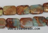 CNS194 15.5 inches 12*16mm rectangle natural serpentine jasper beads