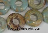 CNS197 15.5 inches 20mm donut natural serpentine jasper beads