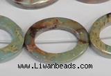 CNS198 15.5 inches 22*30mm oval donut natural serpentine jasper beads