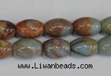 CNS203 15.5 inches 10*14mm rice natural serpentine jasper beads