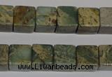 CNS210 15.5 inches 15*15mm cube natural serpentine jasper beads