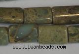 CNS215 15.5 inches 8*12mm flat tube natural serpentine jasper beads