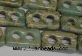 CNS226 15.5 inches 15*25mm carved rectangle natural serpentine jasper beads