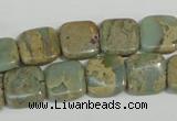 CNS250 15.5 inches 12*12mm square natural serpentine jasper beads