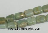 CNS254 15.5 inches 8*10mm rectangle natural serpentine jasper beads