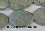 CNS262 20*30mm twisted & faceted rectangle natural serpentine jasper beads