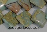 CNS265 15.5 inches 18*18mm diamond natural serpentine jasper beads