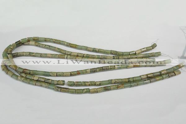 CNS274 15.5 inches 5*7mm tube natural serpentine jasper beads