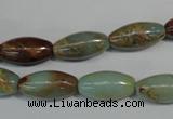 CNS277 15.5 inches 8*16mm rice natural serpentine jasper beads